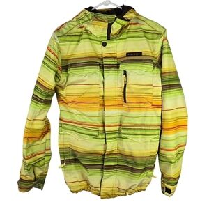 Burton Unisex Dryride Jacket  Yellow Plaid SkiSnowboard Insulated Hooded Size XS